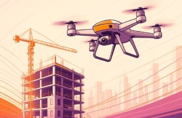 Novo Olhar Incorporadora Drone sobrevoando obra moderna — drones e câmeras time lapse na construção civil.